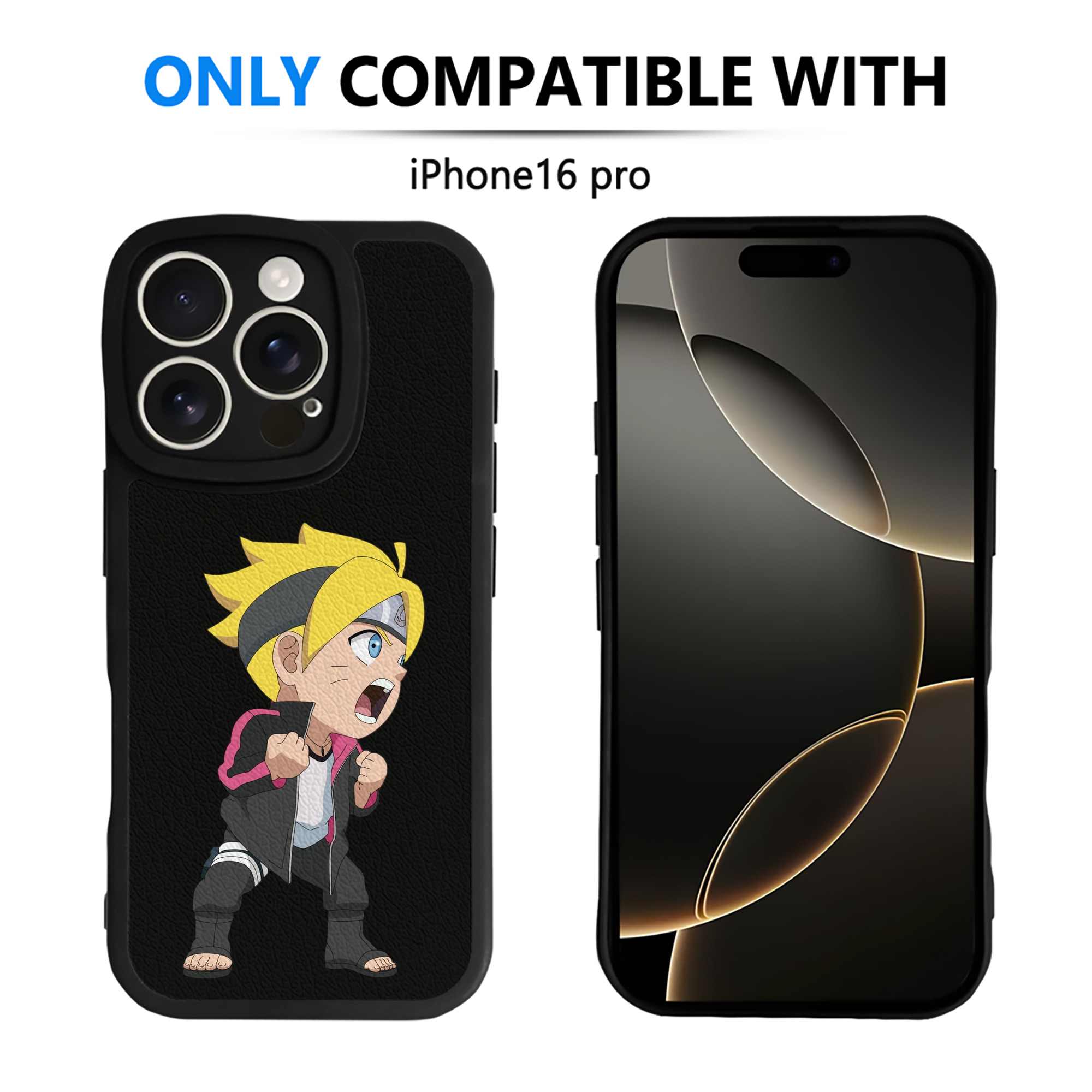 （画像用） NARUTO -ナルト- うずまき ボルト Uzumaki Boruto 【iPhone 16シリーズ対応】シリコンスマホケース（レザー調） 材質：シリコン